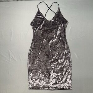 Velvet Bodycon Dress M L Silver Purple Y2K Corset Back Pop Iconic Party Dress